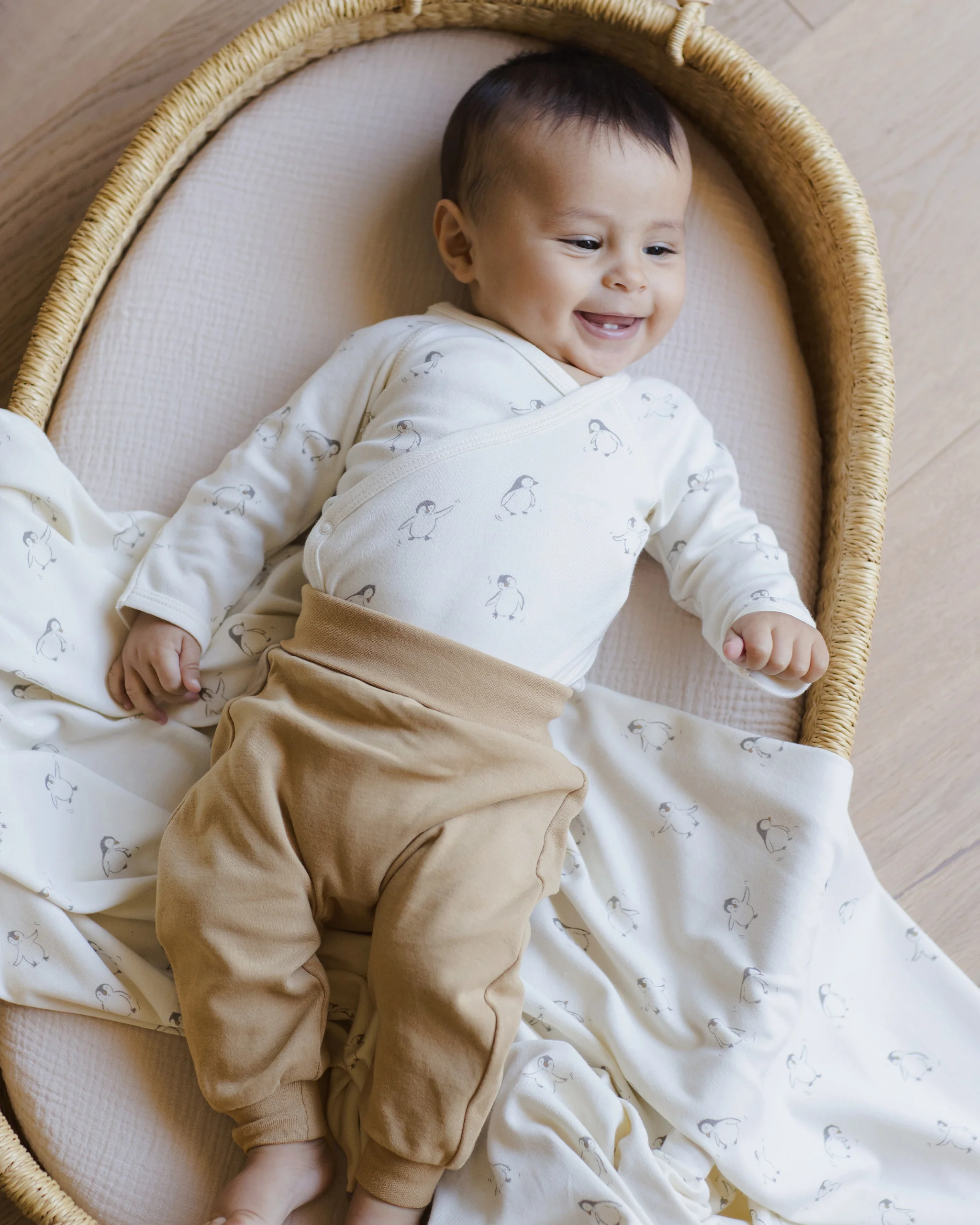Side Snap Bodysuit + Pant Set Penguins - Image 2