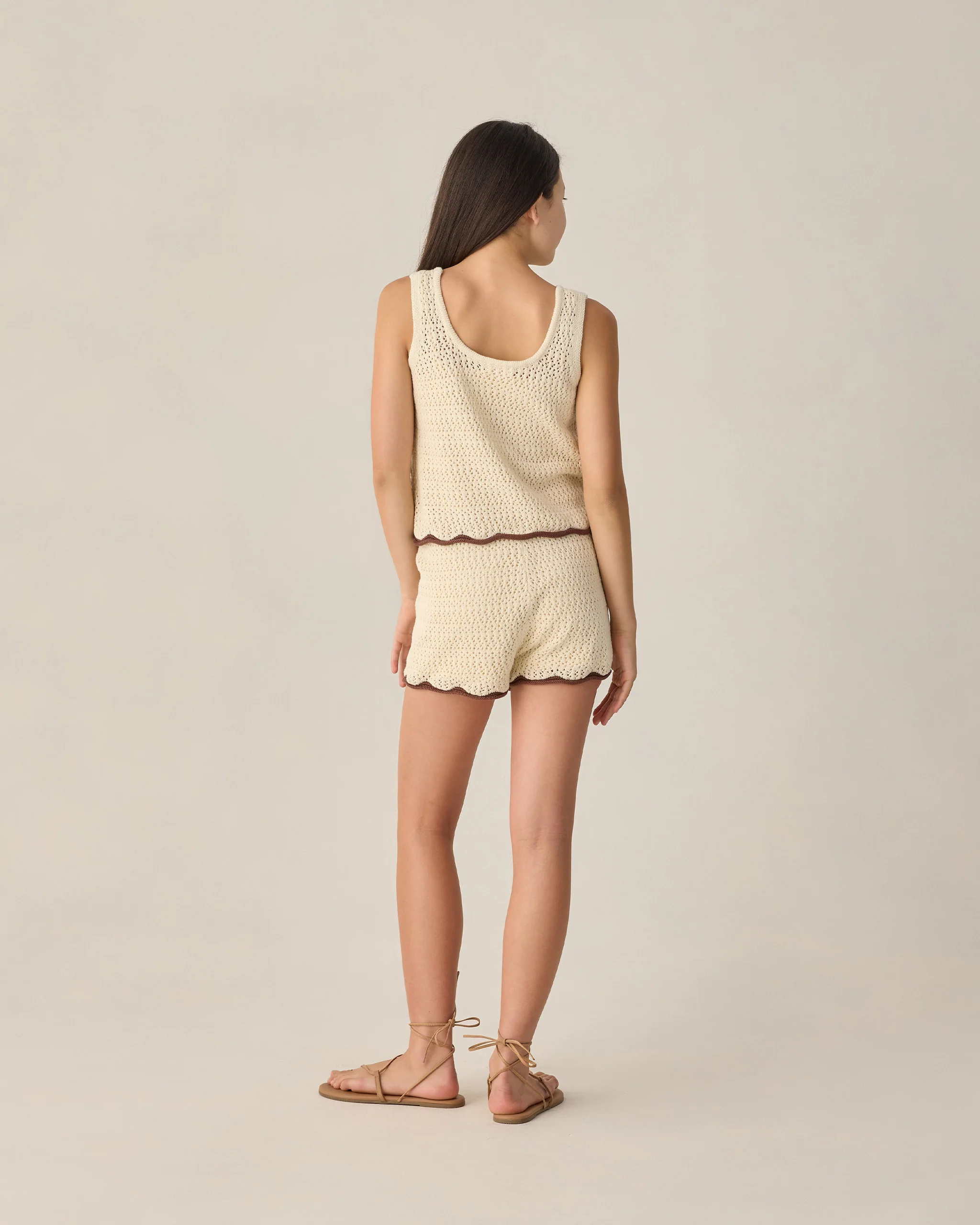 Teen Crochet Tank Set Natural - Image 2