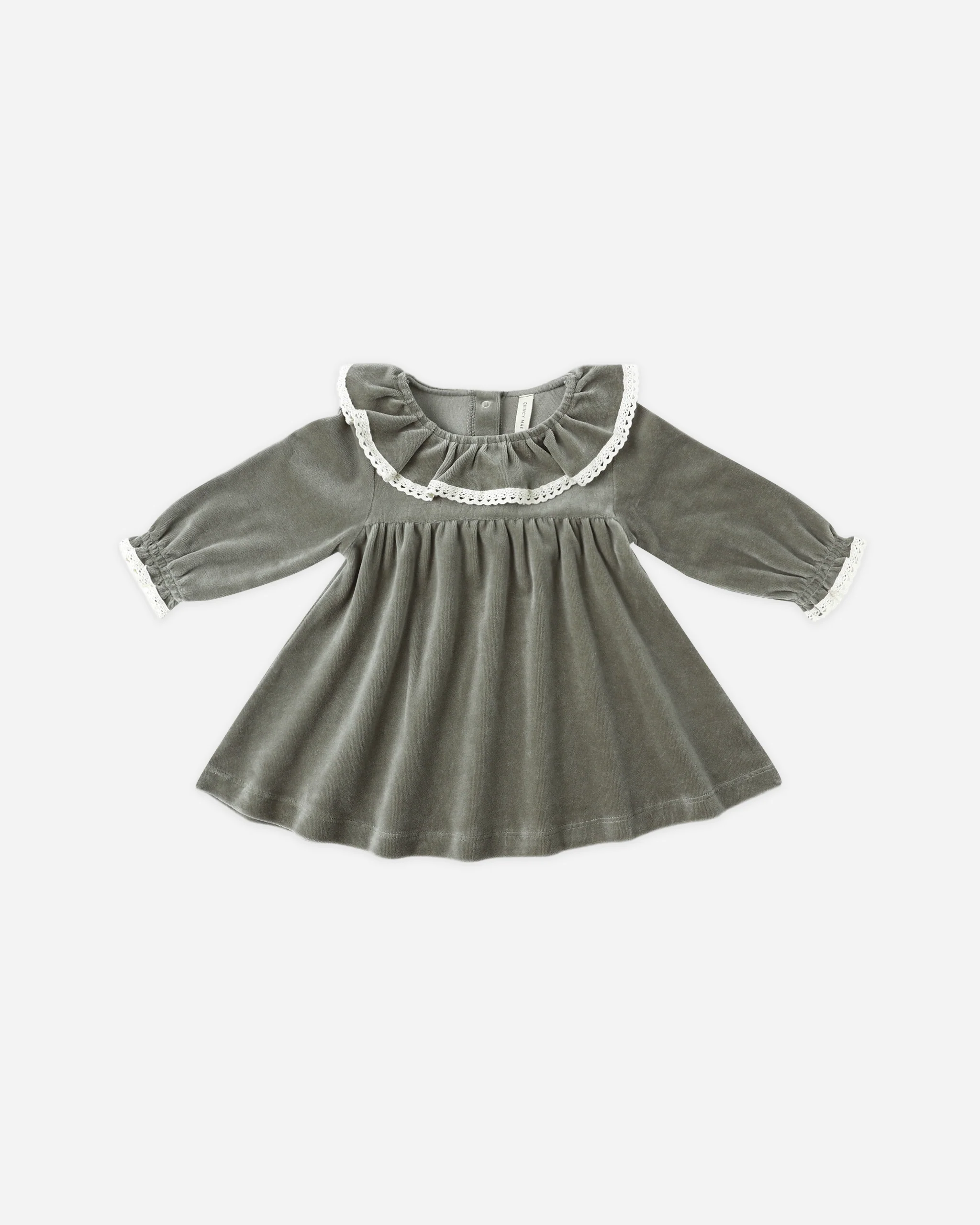 Velour Baby Dress Forest