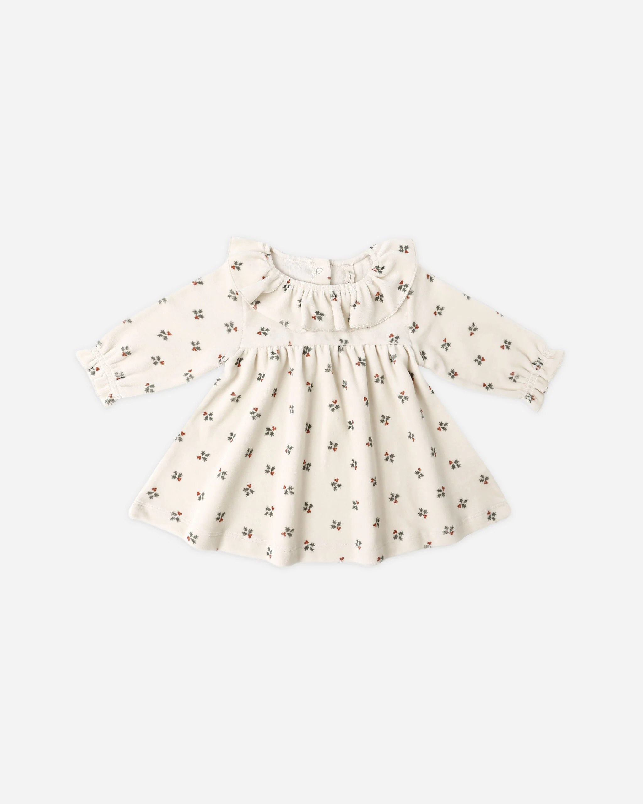 Velour Baby Dress Holly Berry