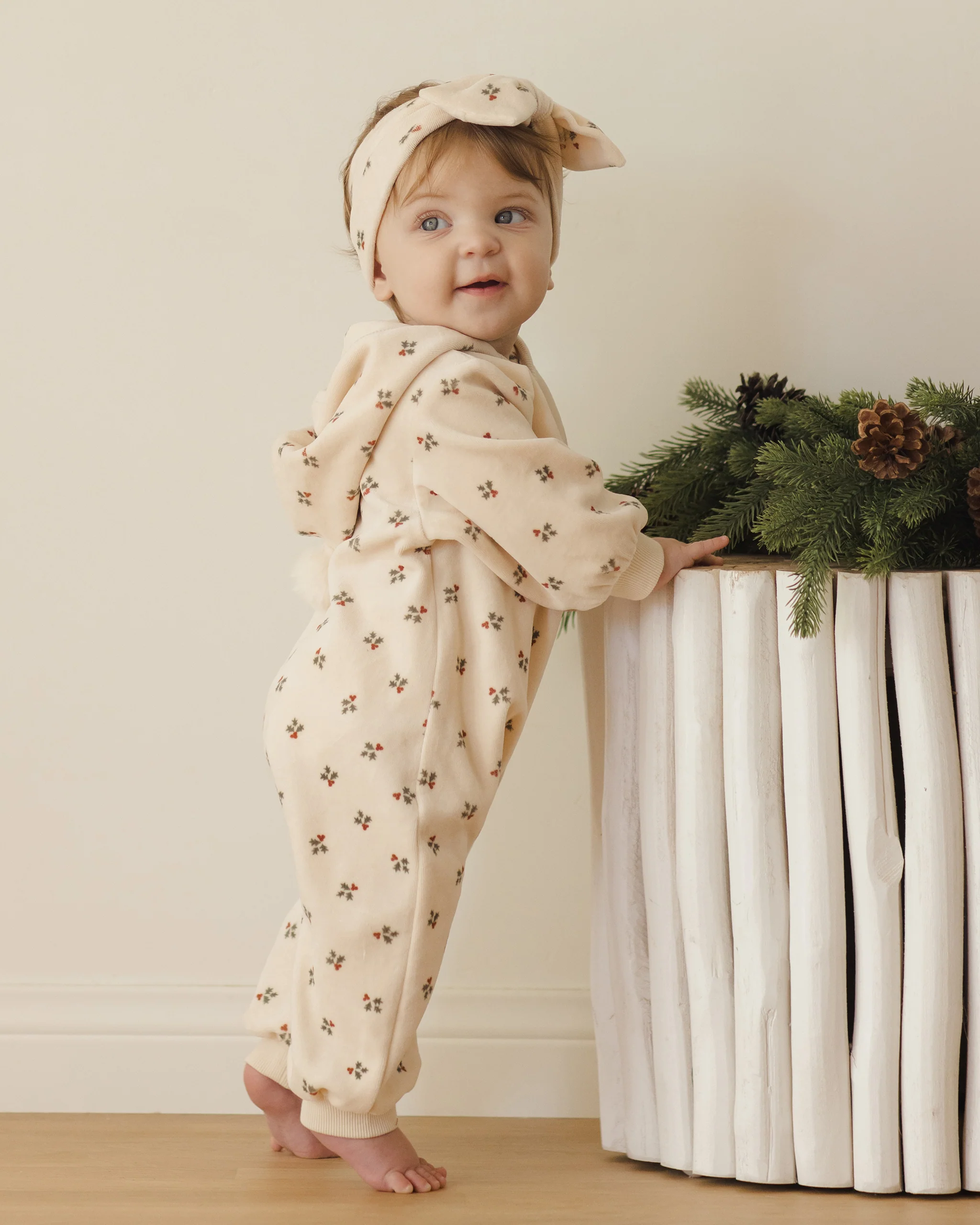 Velour Zip Jumpsuit Holly Berry - Image 2