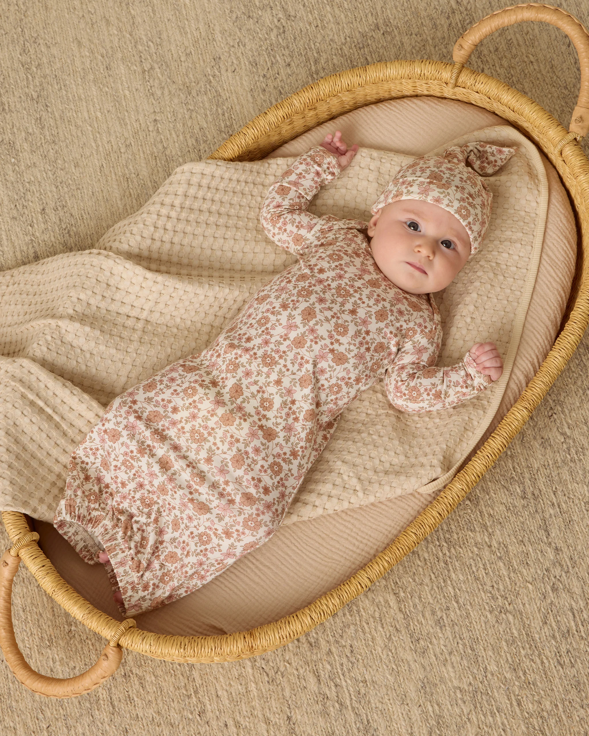 Bamboo Baby Gown + Hat Set Bloom - Image 3