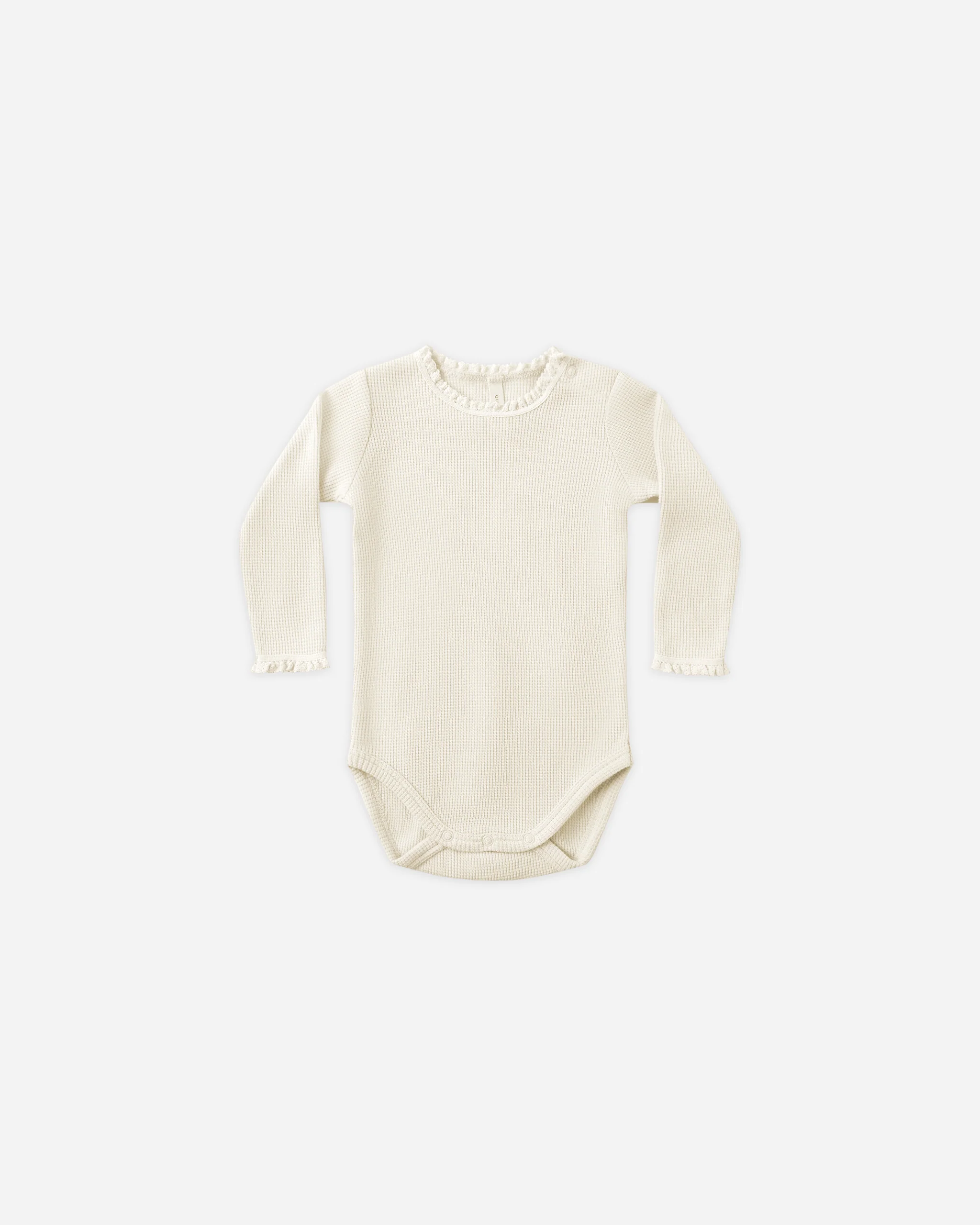 Waffle Long Sleeve Bodysuit Natural