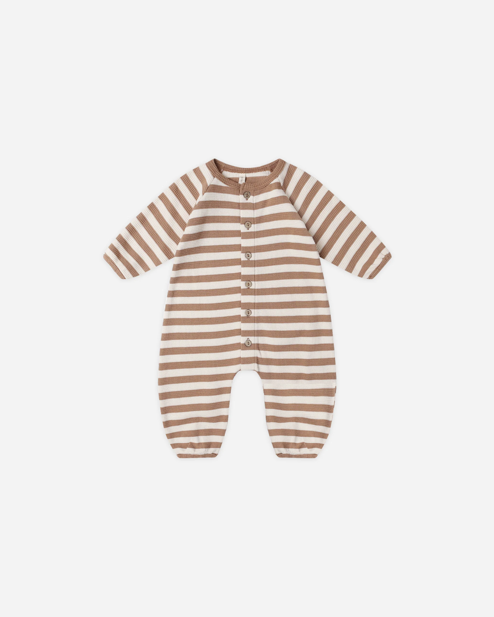Waffle Long Sleeve Jumpsuit Harvest Stripe