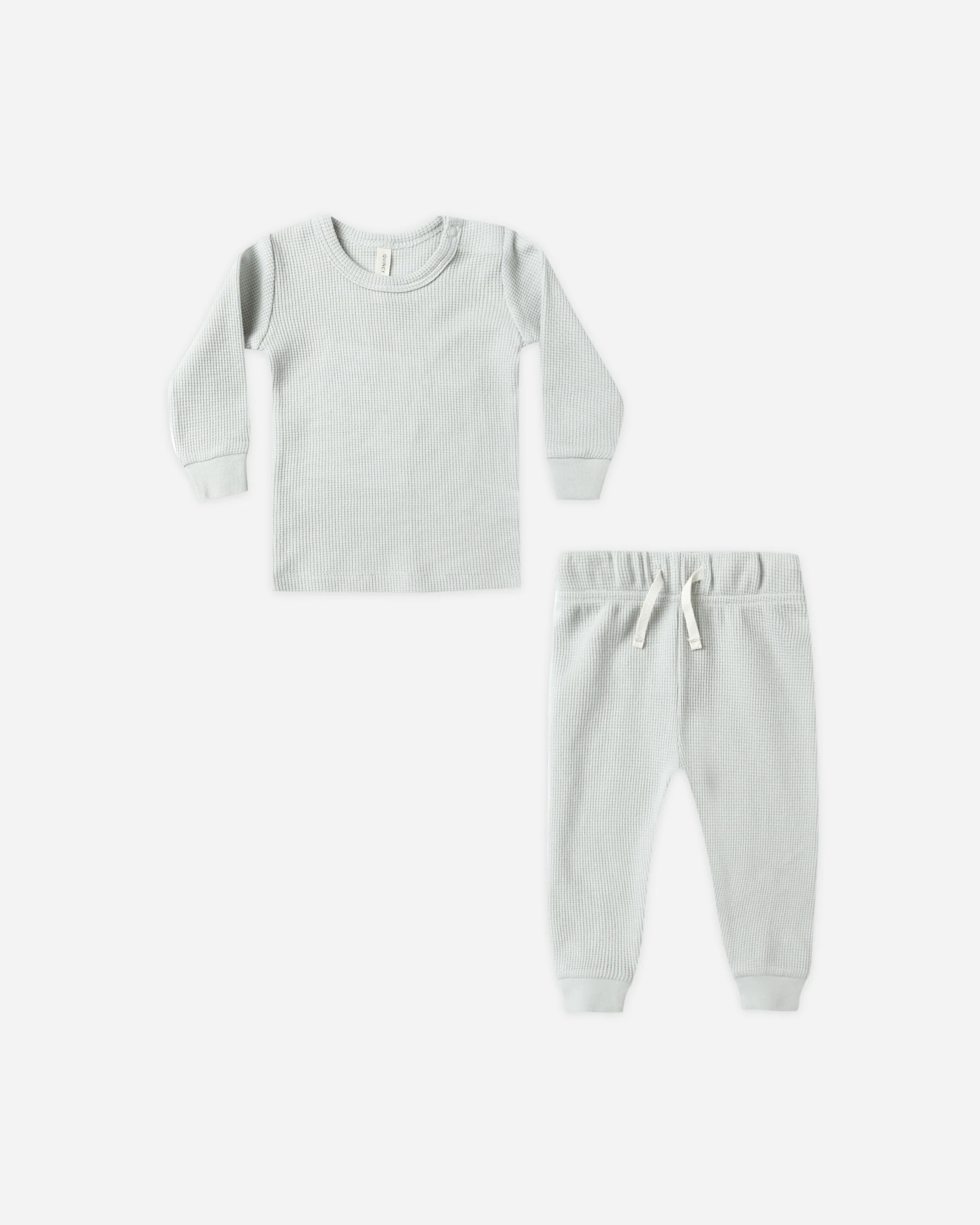 Waffle Top + Pant Set Ice Blue