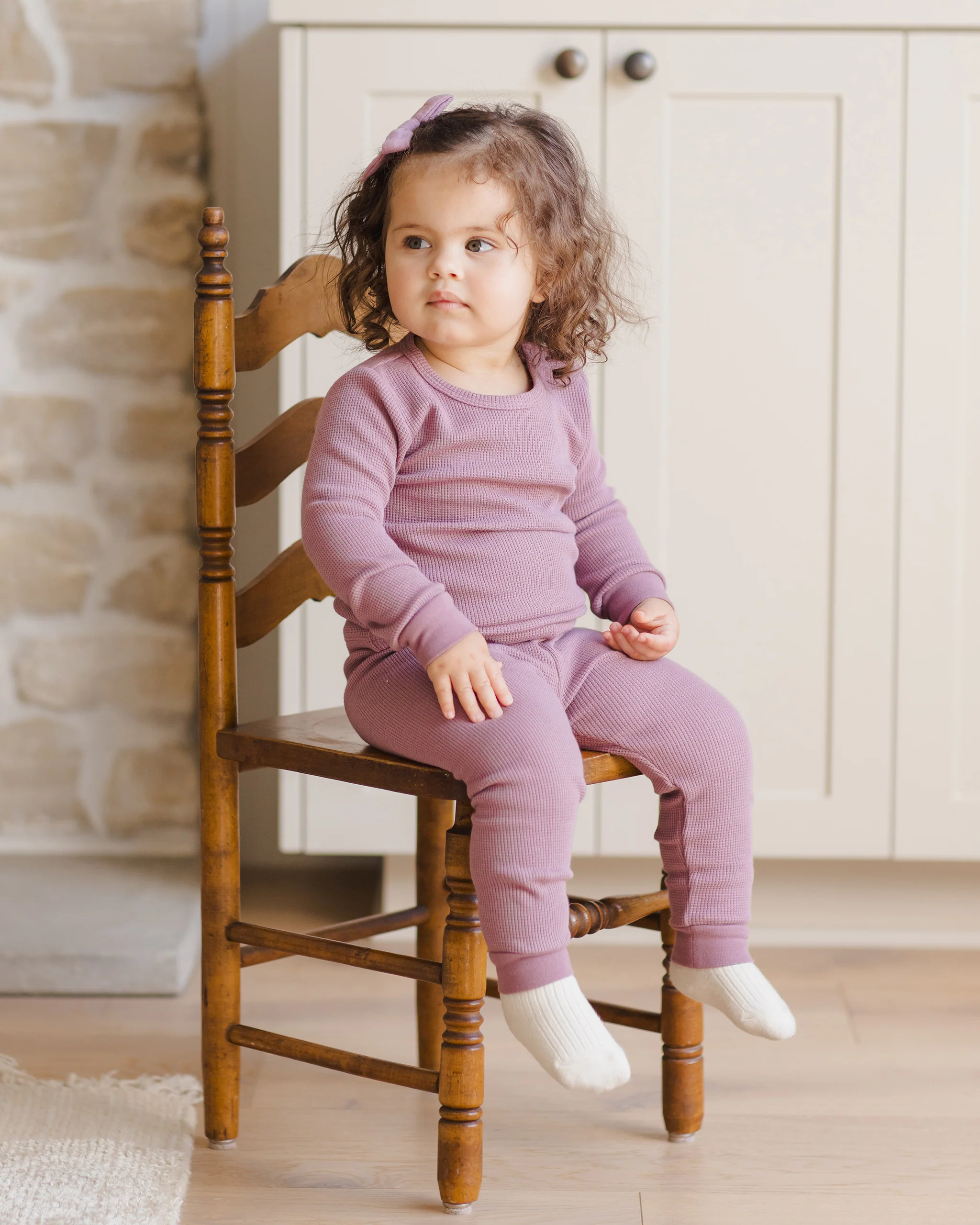 Waffle Top + Pant Set Mulberry - Image 2