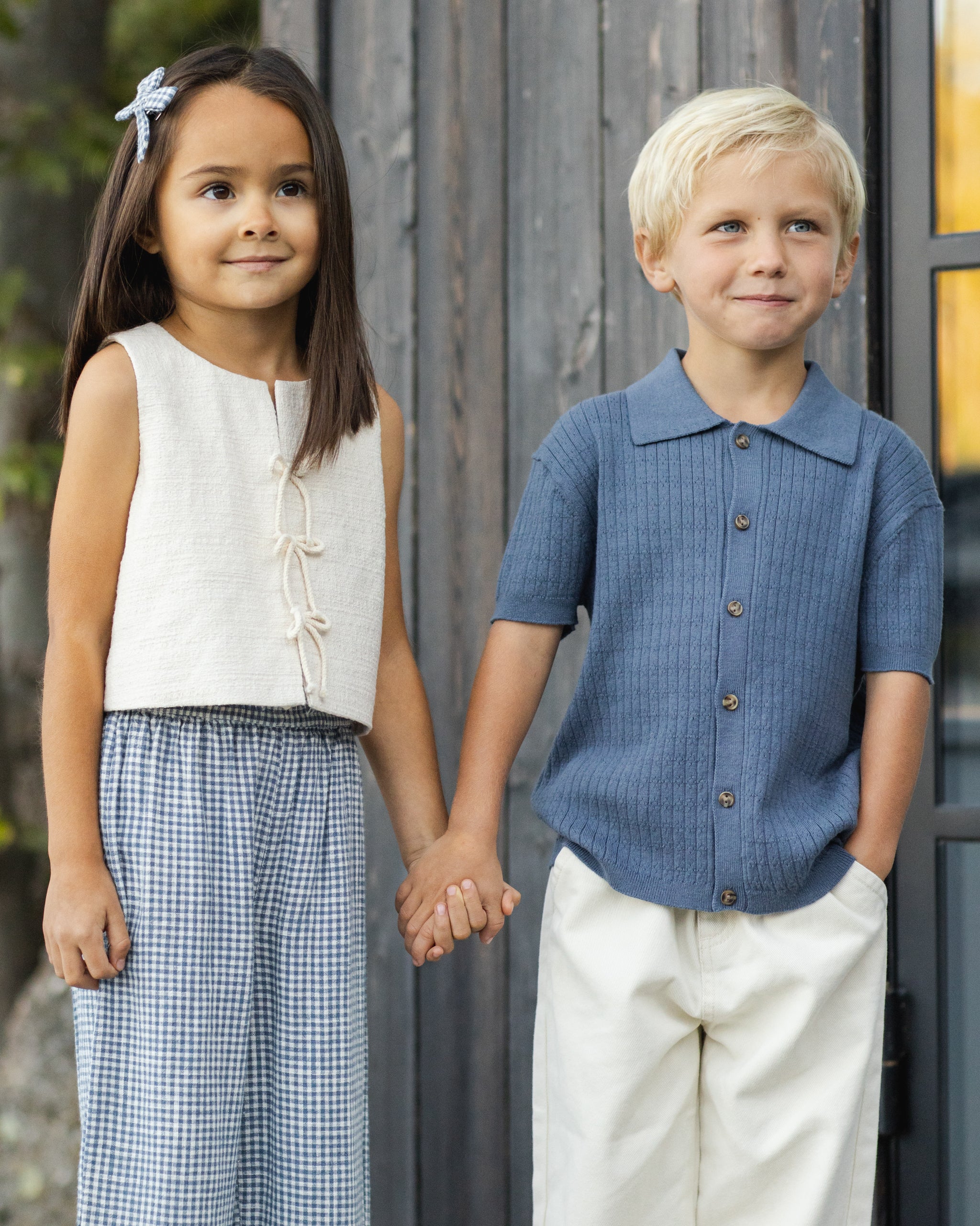 Wide Leg Pant Marine Gingham - Image 7