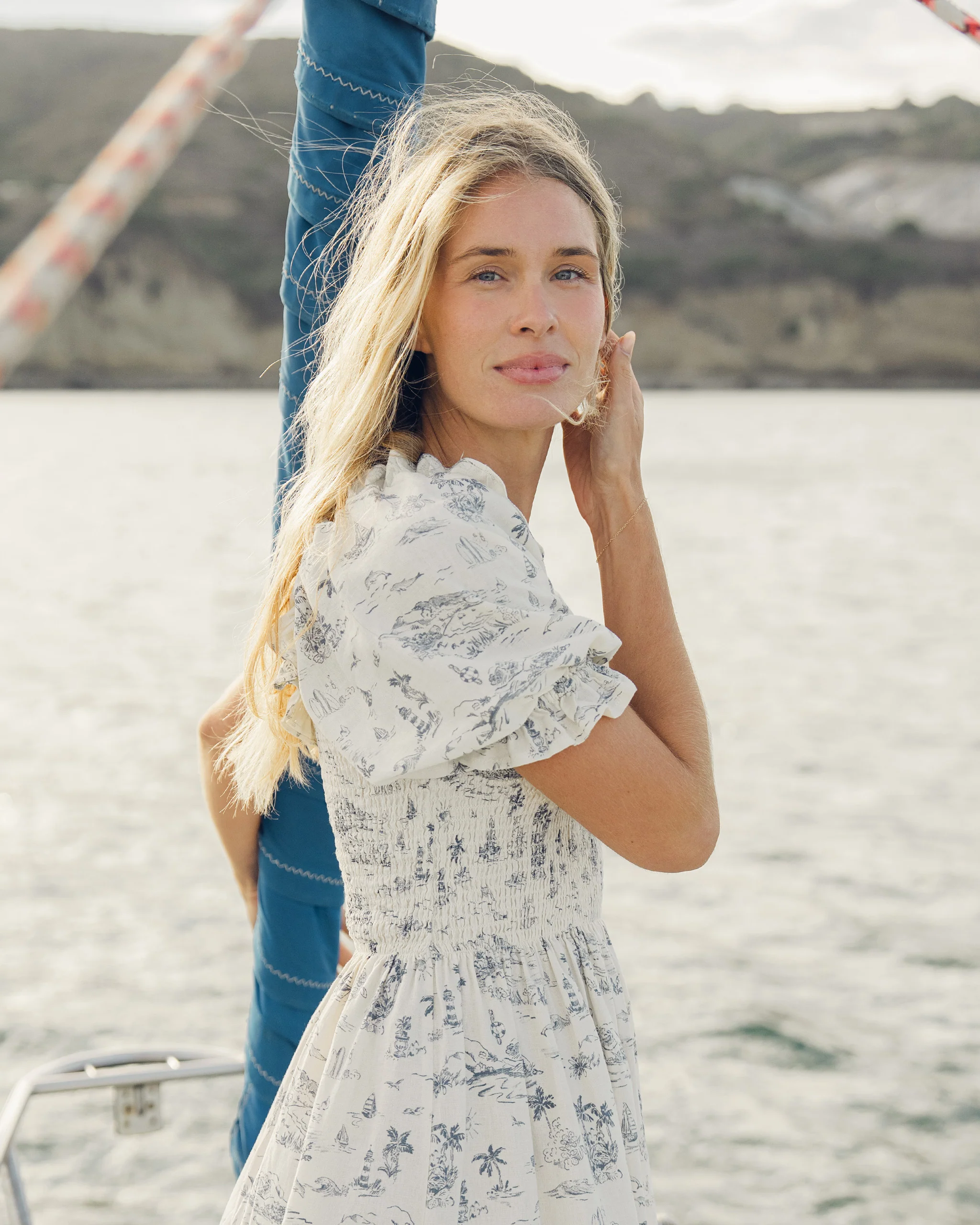 Women's Lexi Dress Ocean Toile - Image 4