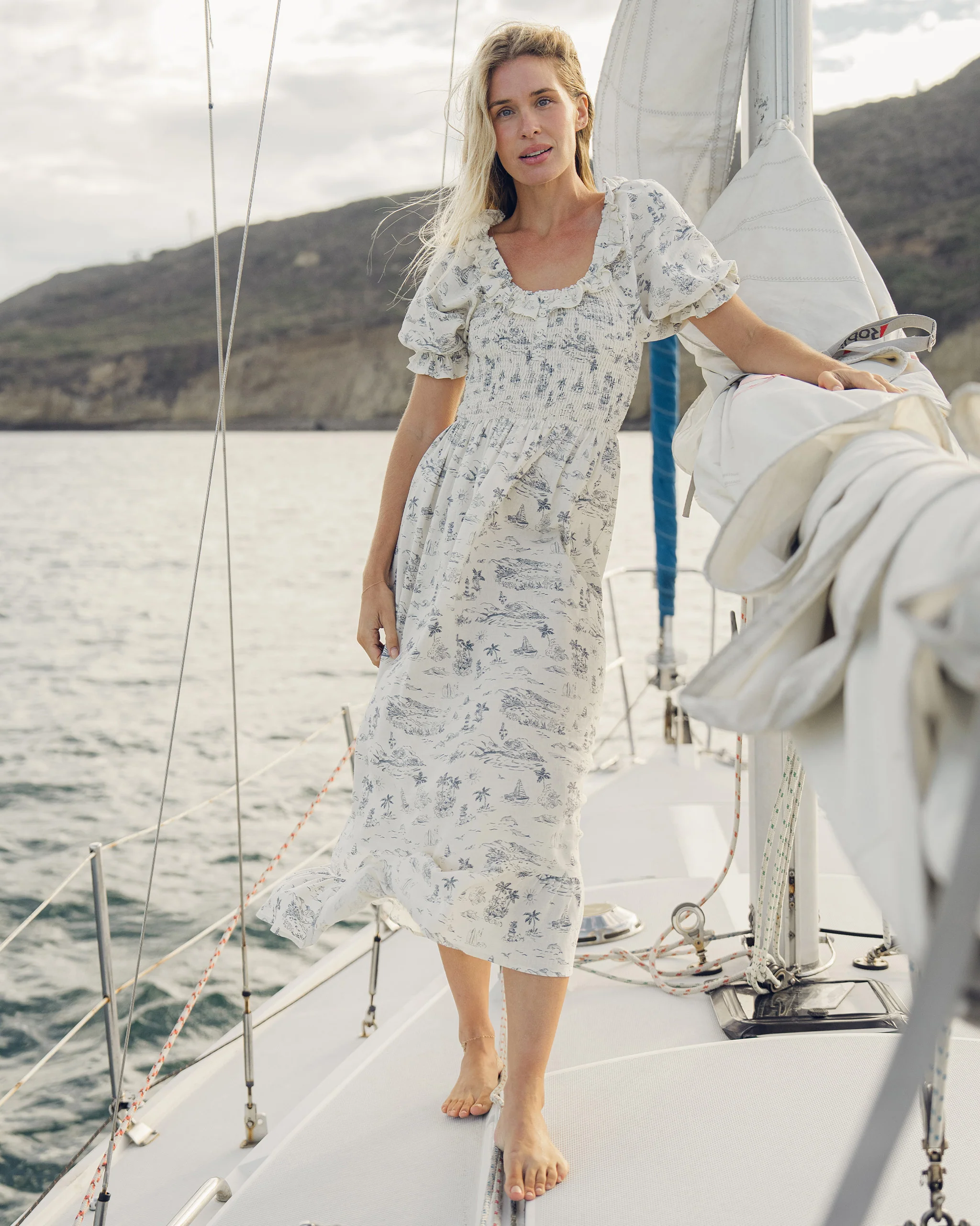 Women's Lexi Dress Ocean Toile - Image 5