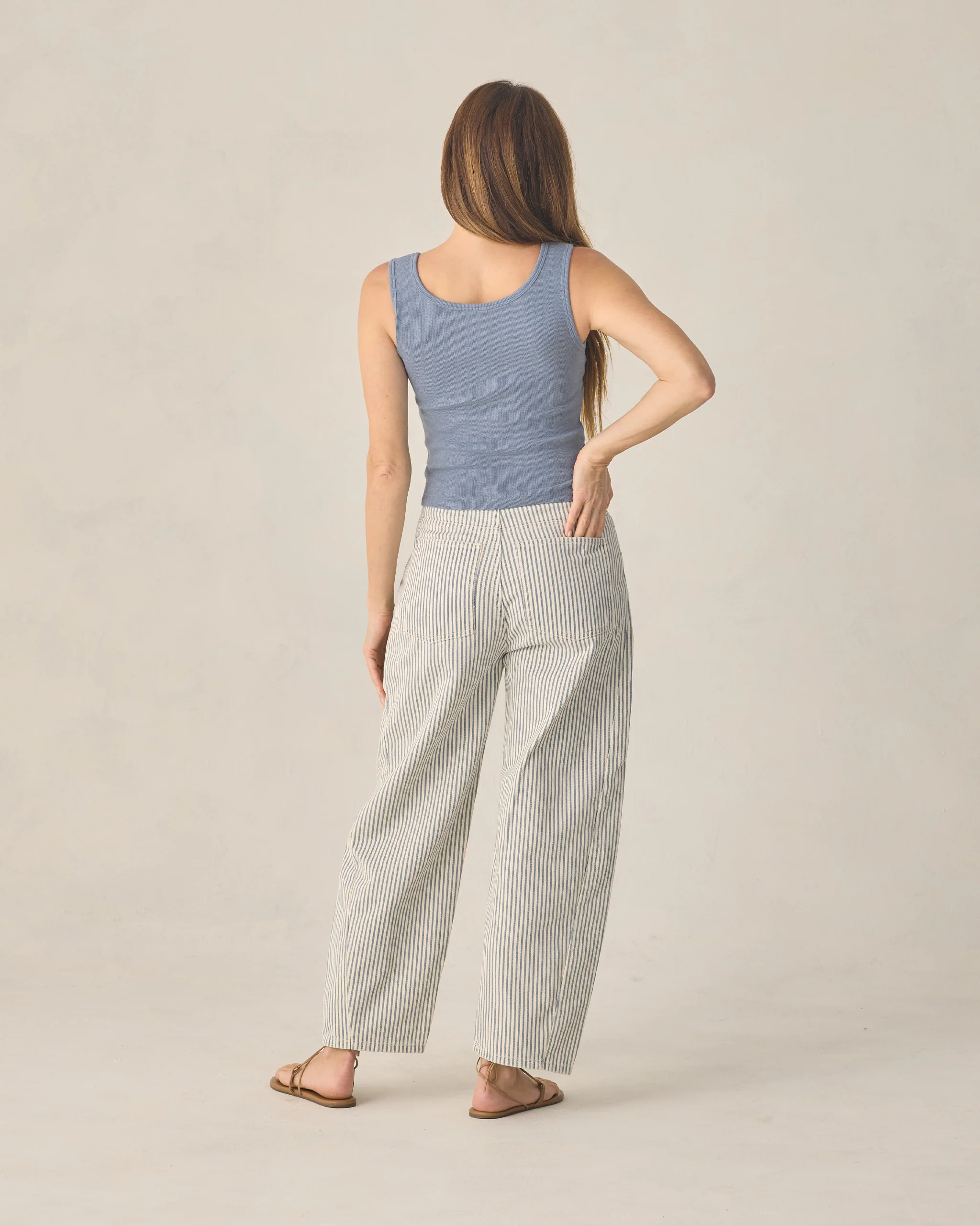 Women's Ribbed Tank Heathered Marine - Image 4