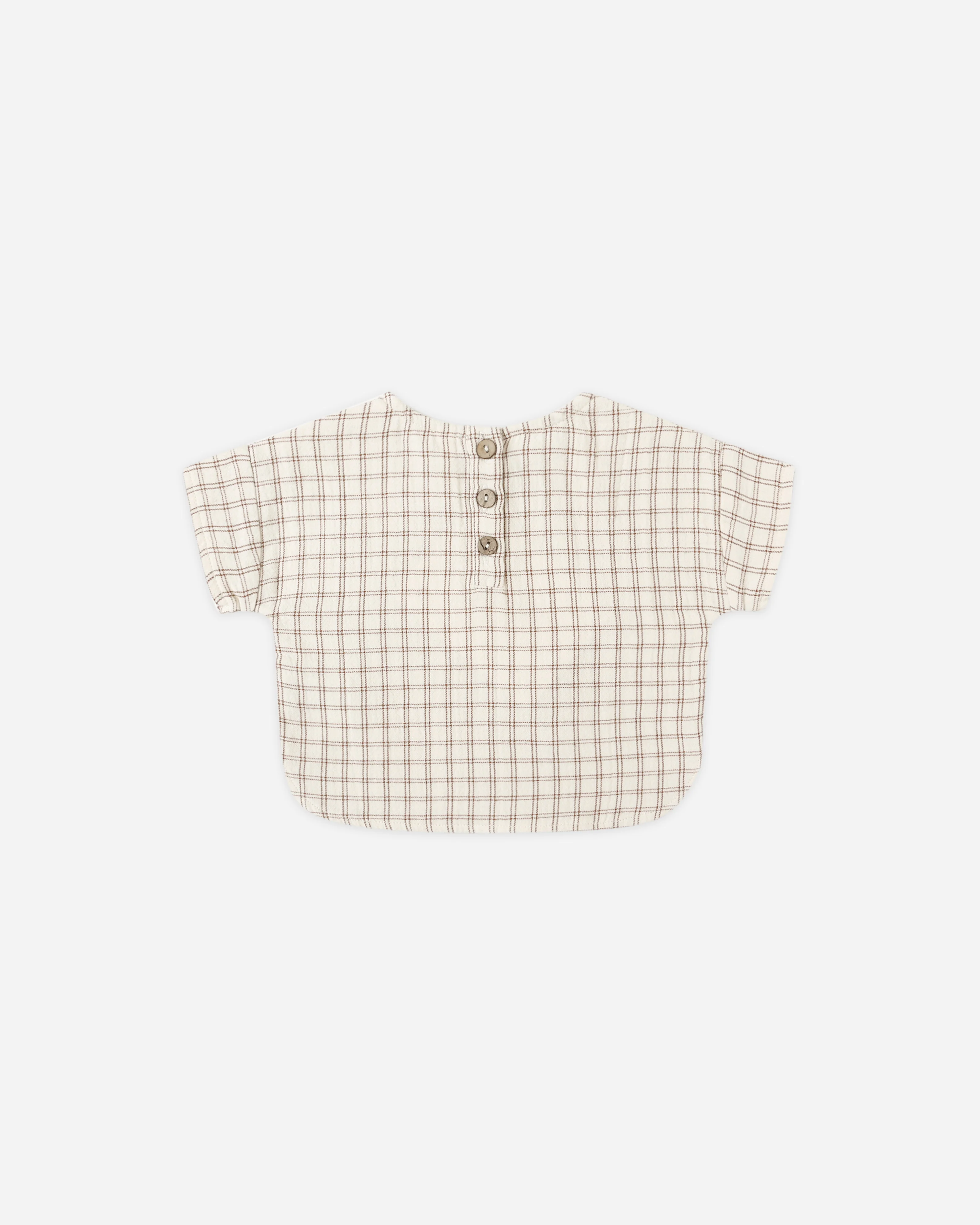 Woven Boxy Top Cedar Check - Image 2