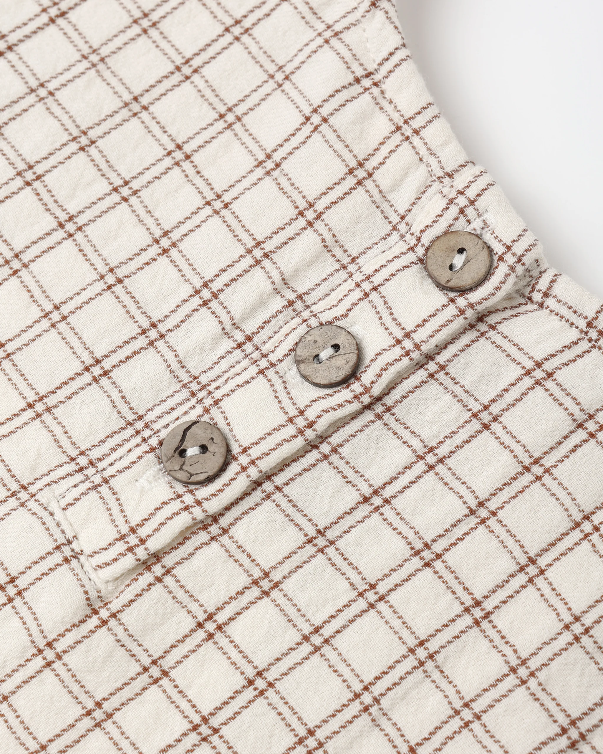 Woven Boxy Top Cedar Check - Image 3