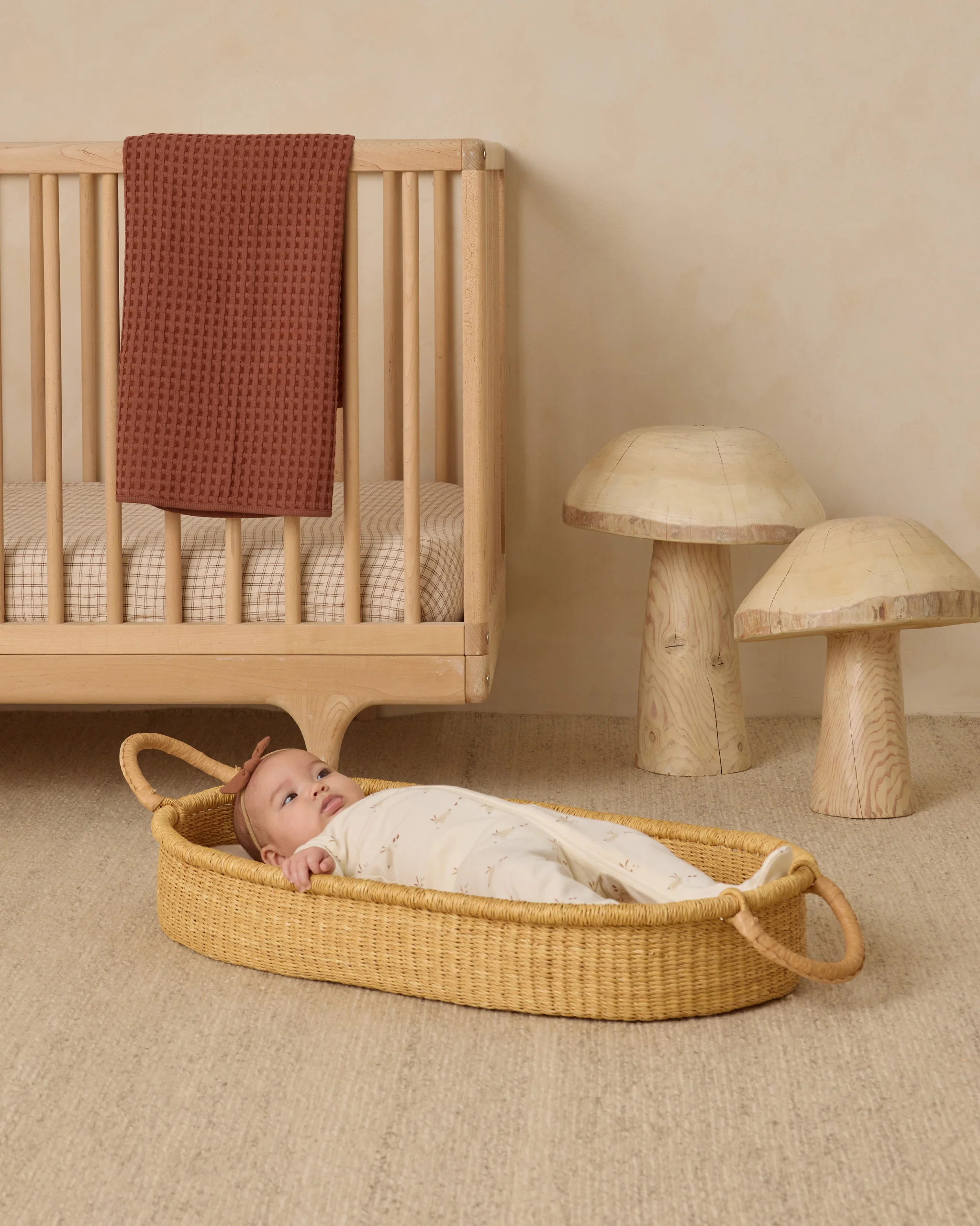 Woven Crib Sheet Cedar Check - Image 2