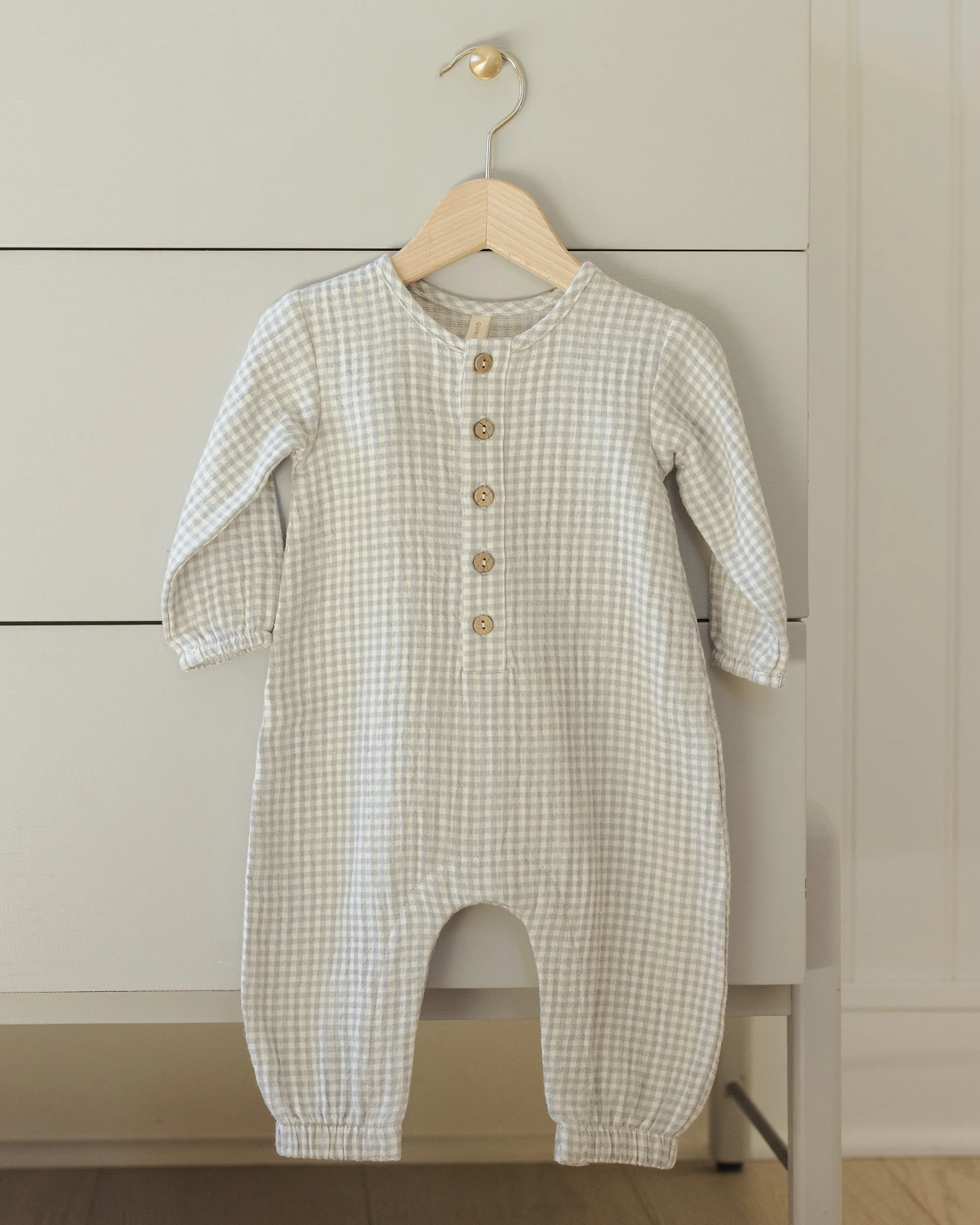 Woven Jumpsuit Blue Gingham - Image 6