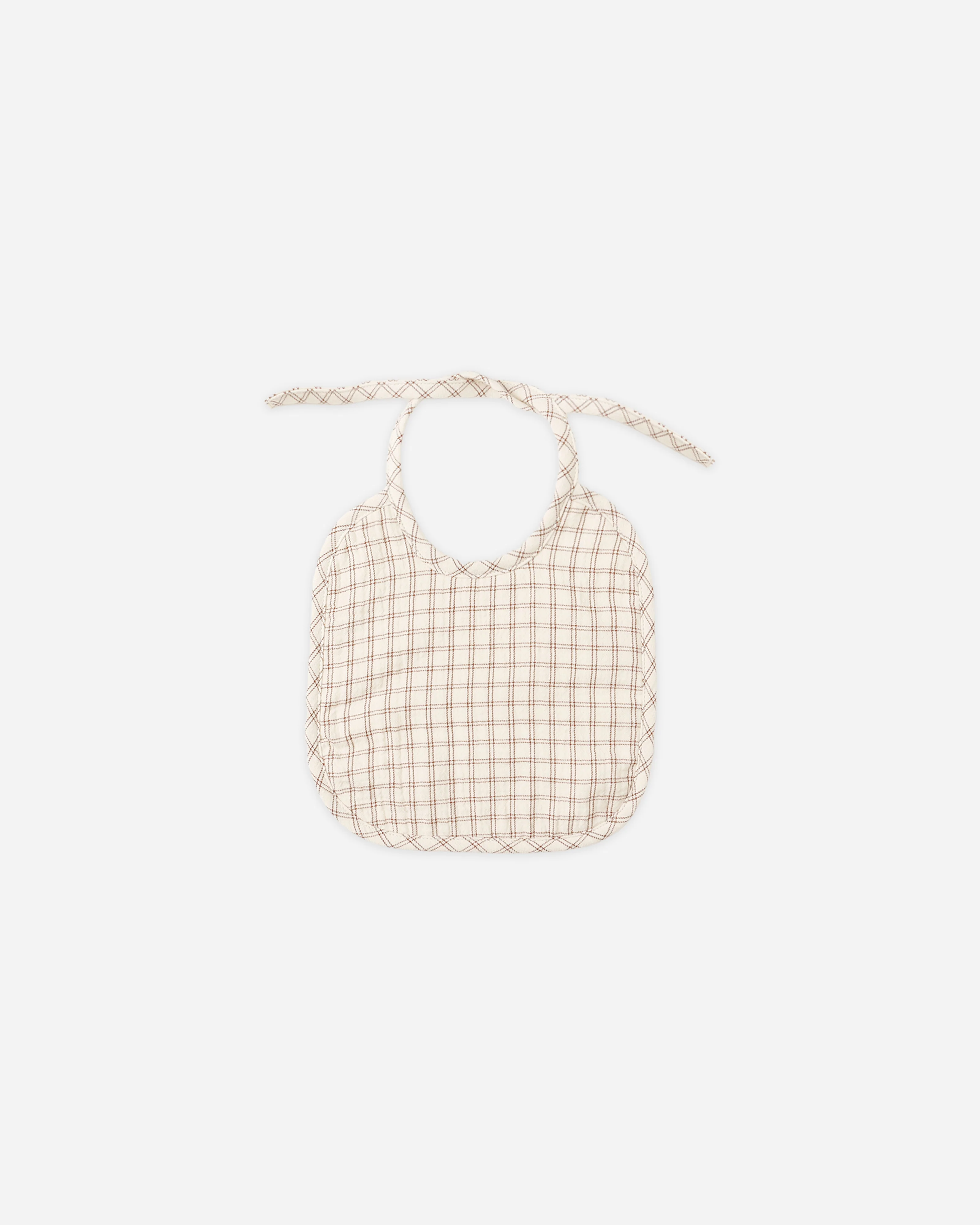 Woven Tie Bib Cedar Check