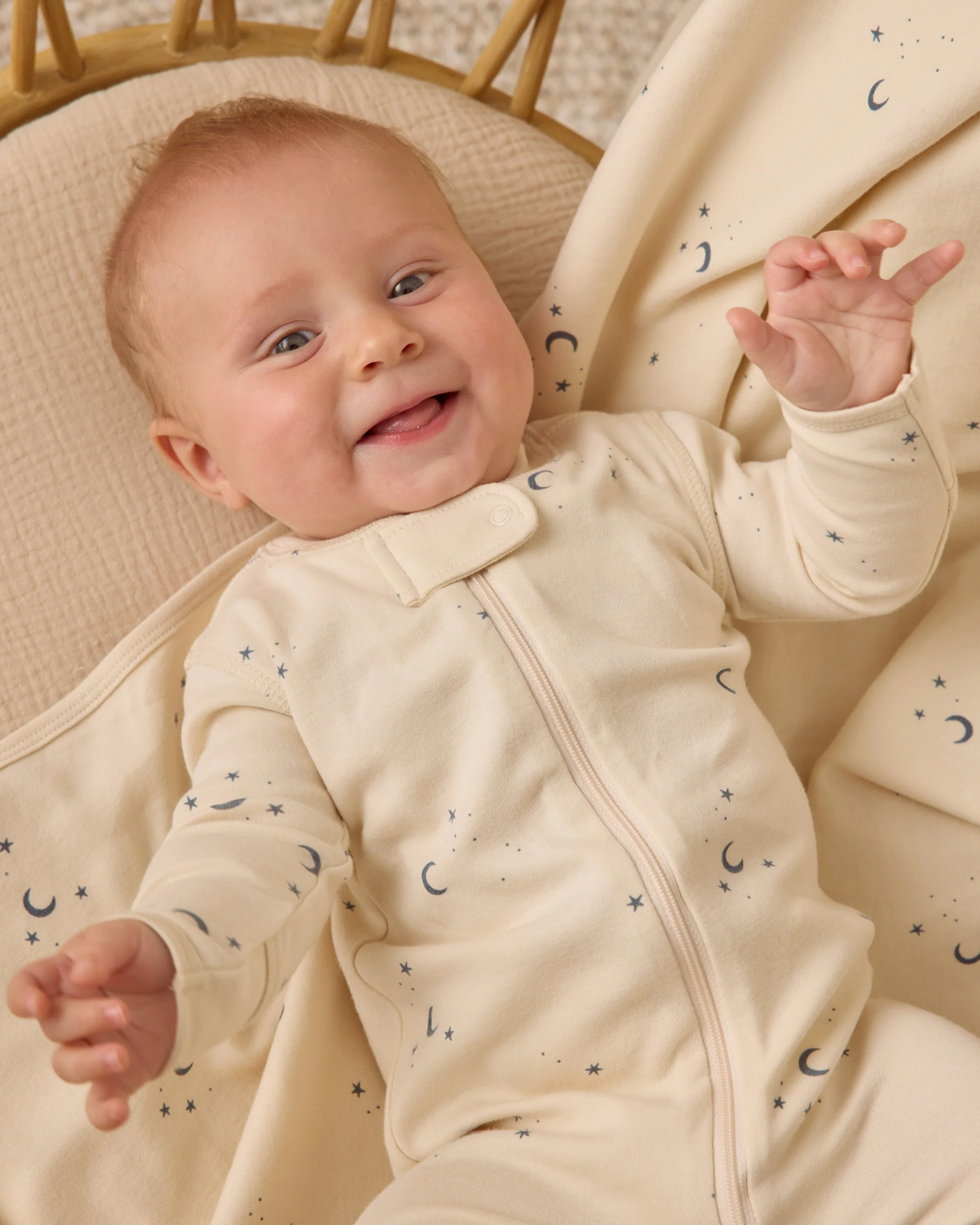Zip Long Sleeve Sleeper Footie Moons - Image 3