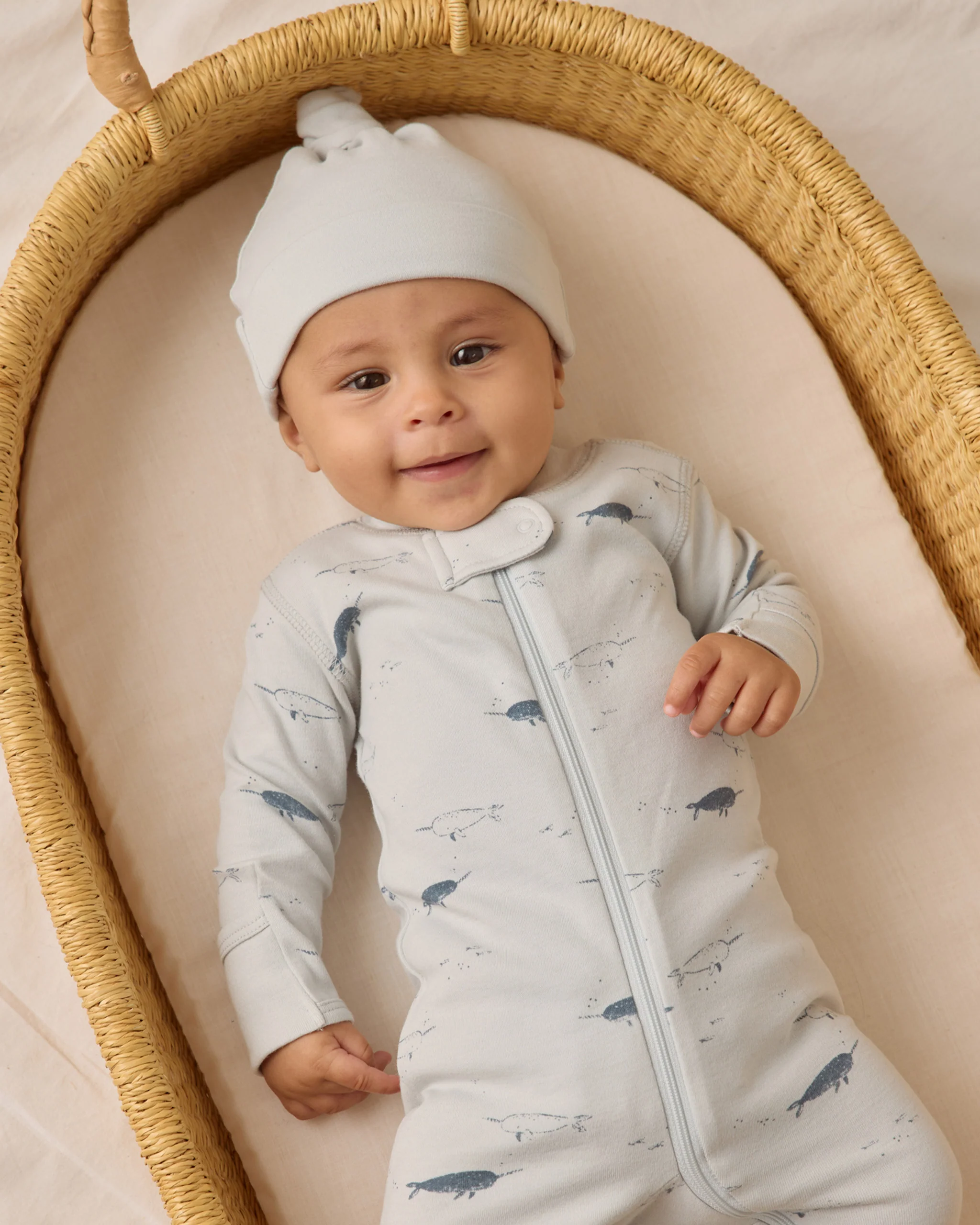 Zip Long Sleeve Sleeper Footie Narwhals - Image 3