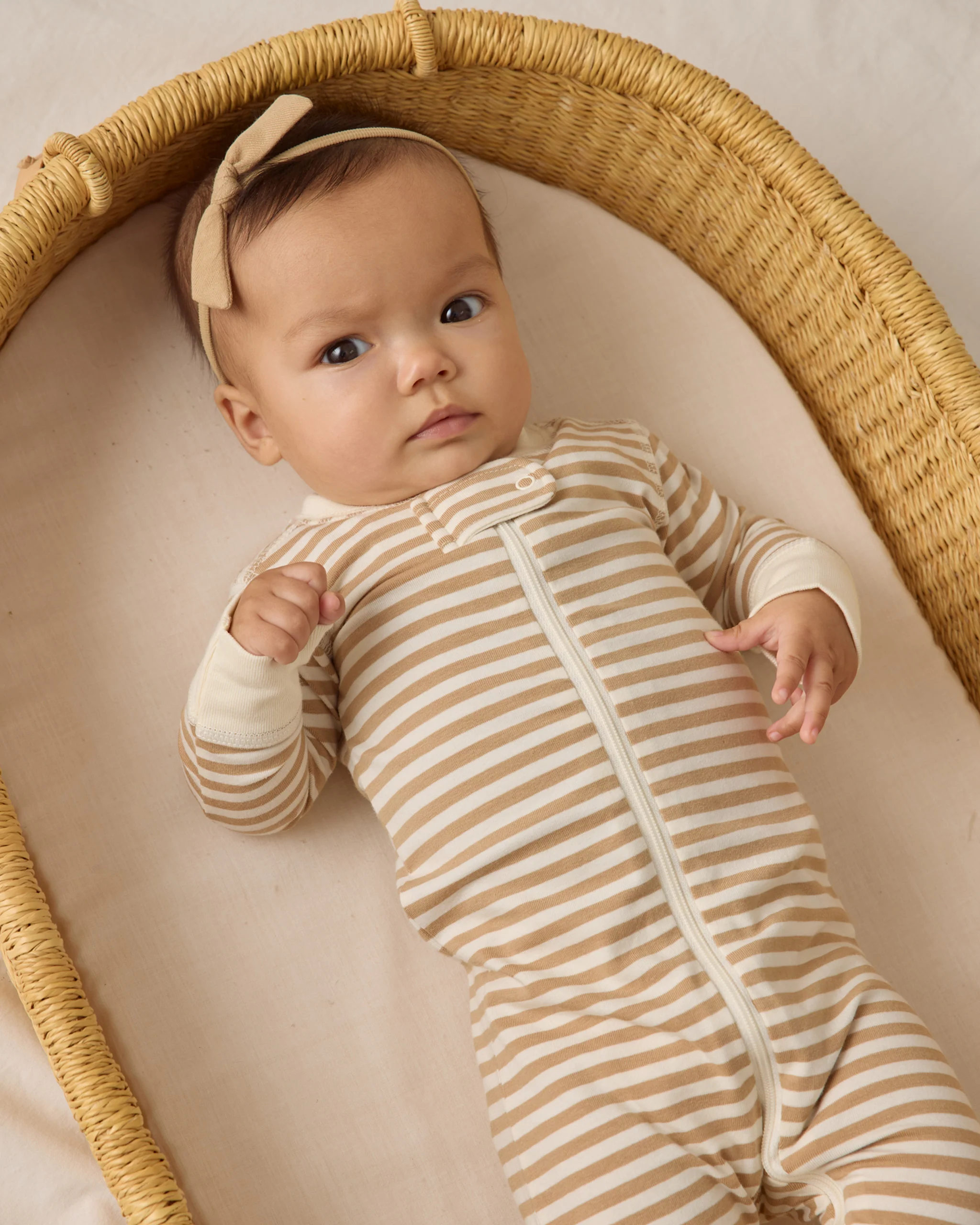 Zip Long Sleeve Sleeper Gold Stripe - Image 3