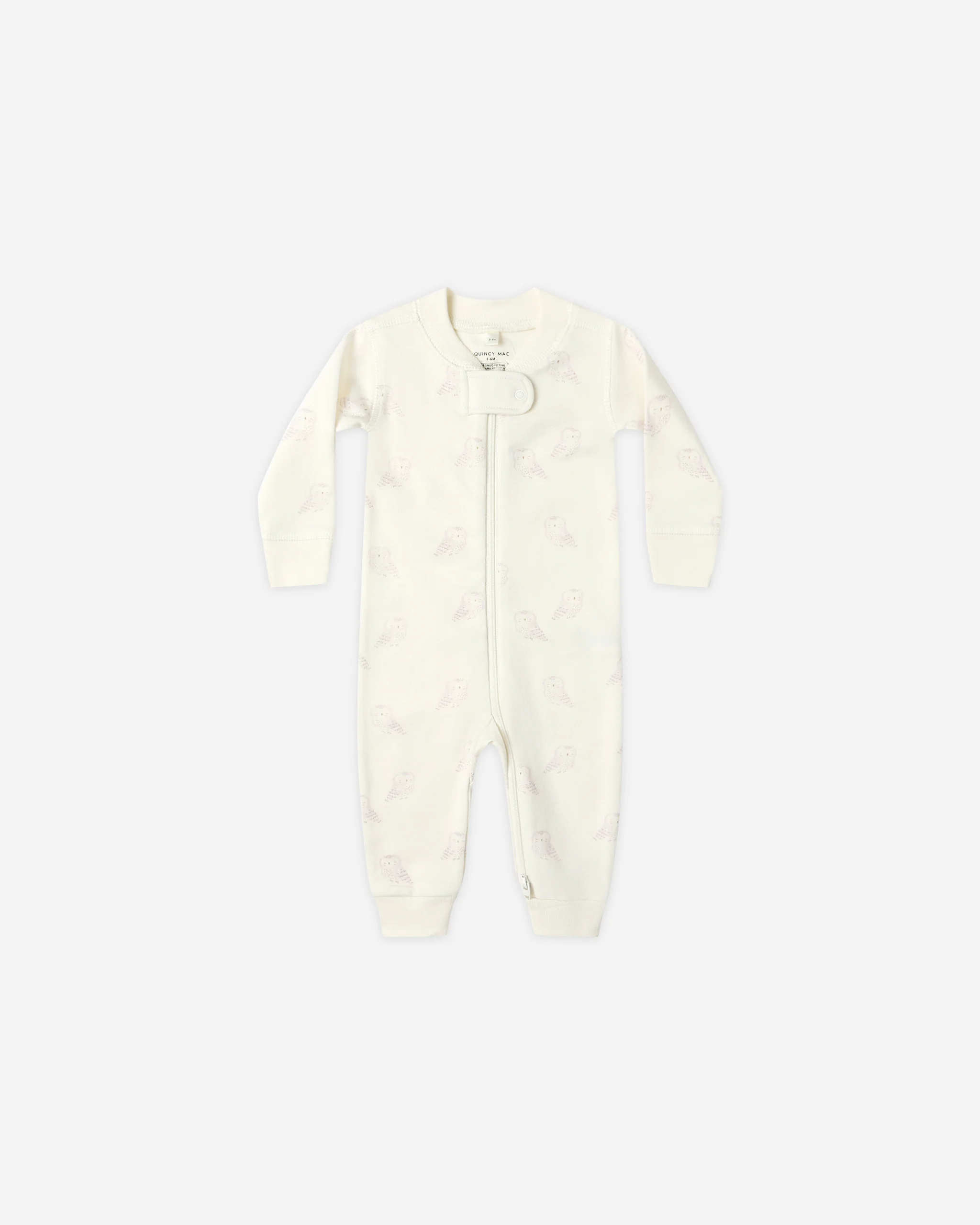 Zip Long Sleeve Sleeper Snow Owls